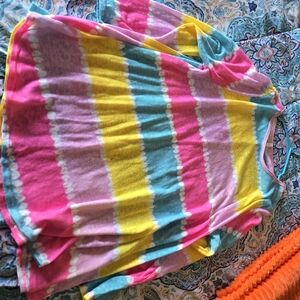 Bright Striped Tie-Dye Tee